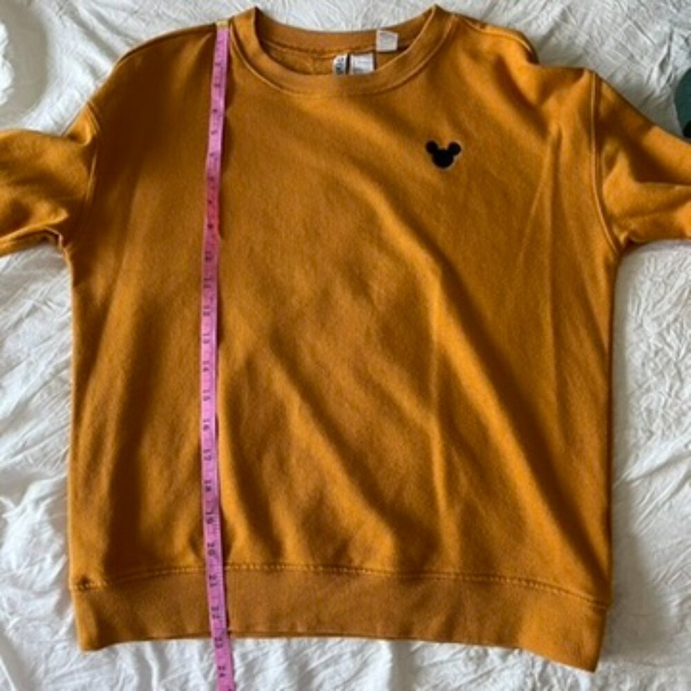 Divided Mustard Yellow Disney Mickey Mouse Long Sleeve Pullover Sweatshirt - Picture 7 of 7